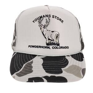 90s camouflage trucker hat Youmans Store Powderhorn Colorado 1990s vintage
